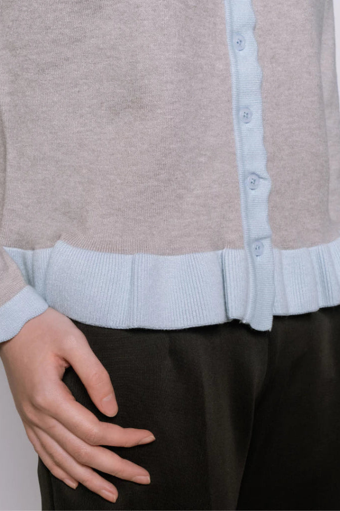 Ashley Grey Knit Cardi Top - Curato Market