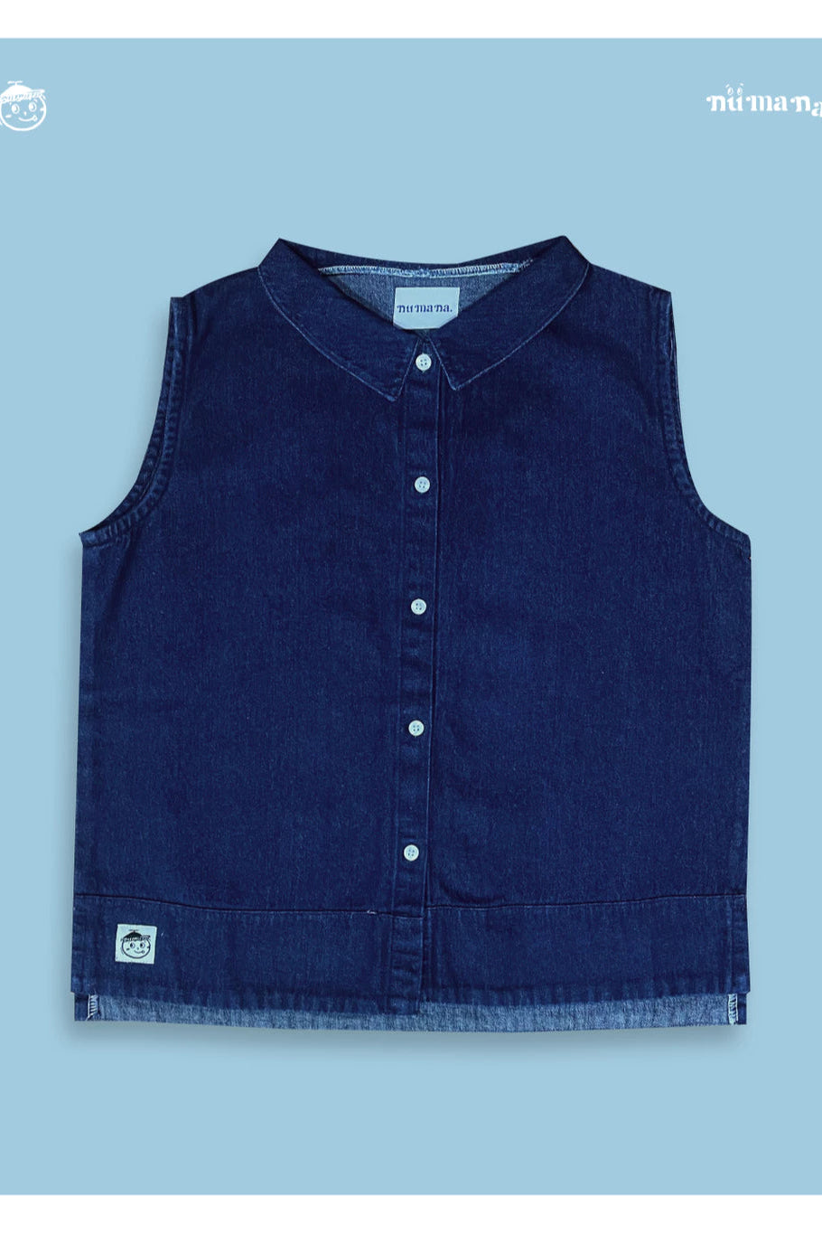 Aria Sleeveless Top In Blue Jeans - Numana