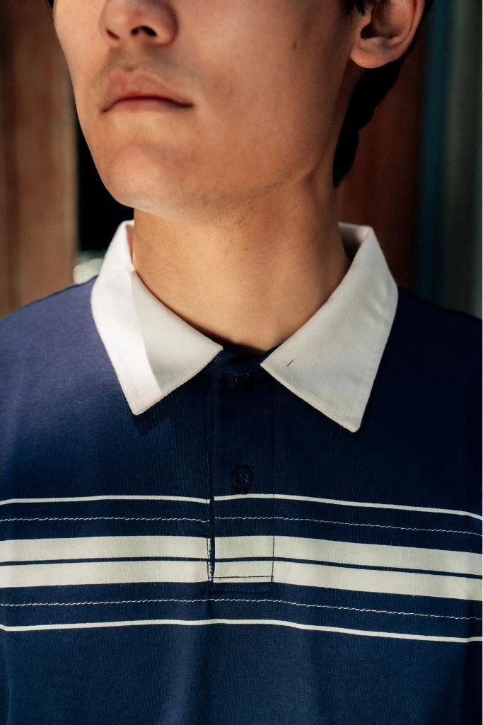 Oxford Society Otmoor Polo Short Sleeve Shirt In Navy - Oxford Society