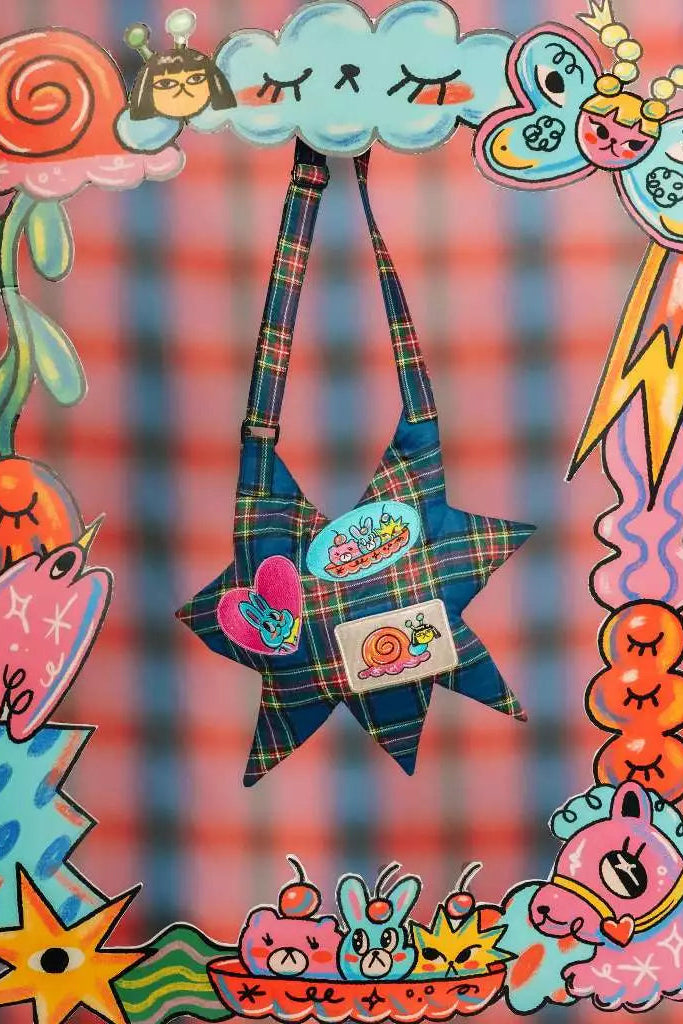 Plaid Playdate Sling Bag Star - Liunic On Things