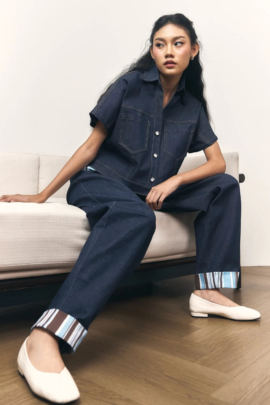 Coastline Barrel Denim Pants - LR Studio