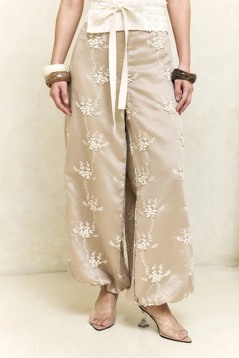 Suri Balloon Pants Coklat Floral - Mine