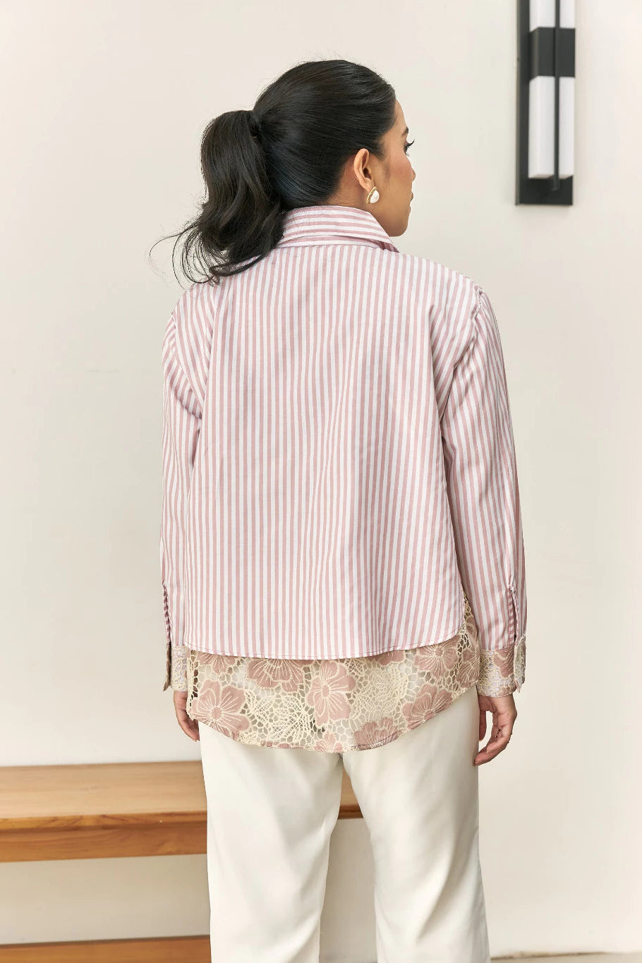Firly Embroidery Pink Stripes - Mine