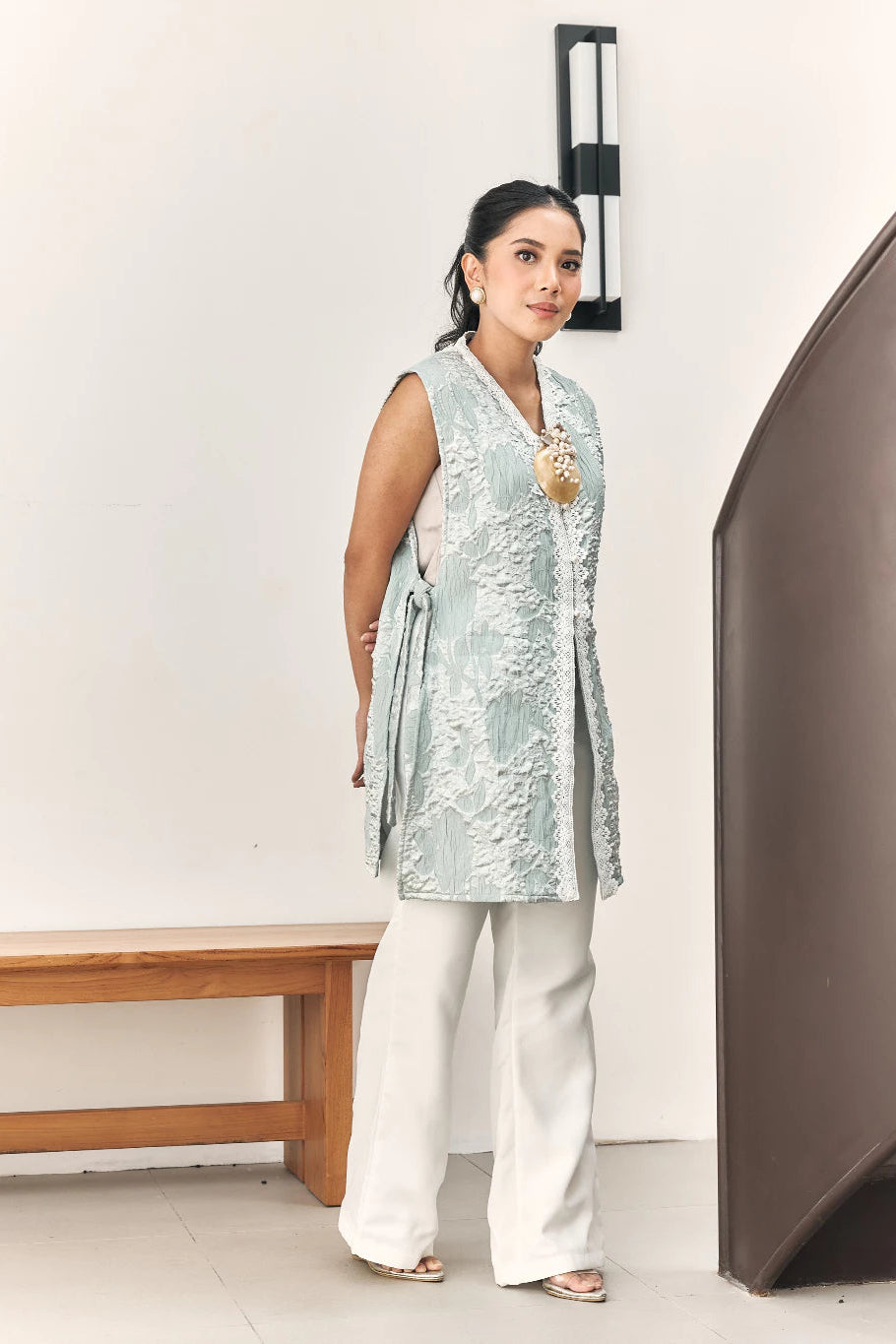 Azure Vest Jacquard Tosca - Mine