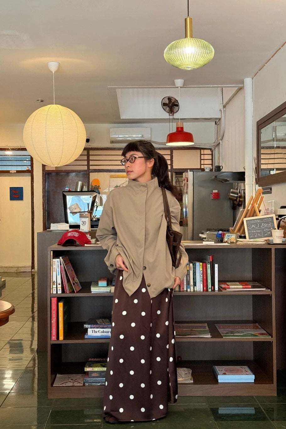 Polka Skirt Brown - Monday To Friday