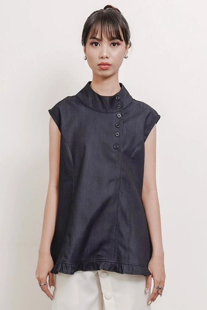 Caela Sleeveless Top Denim - Isoos Studios
