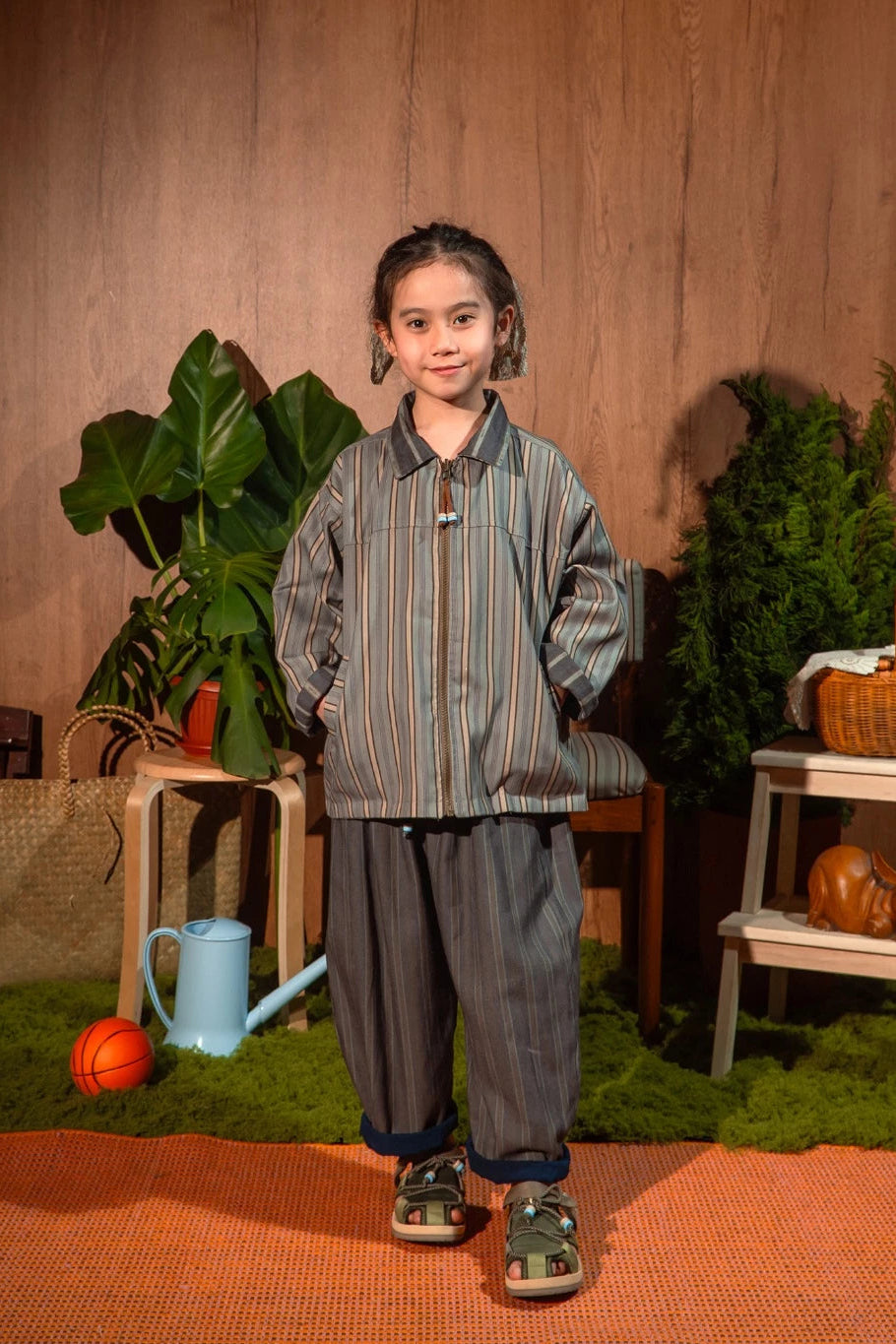 HGL Bambini - Sabine And Heem x Karrot - Tobb Collar Knitted Twill Jacket Gray - Karrot