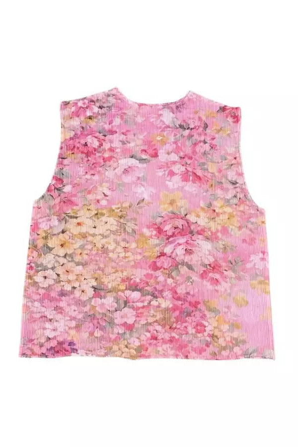 Pleats Bloom Vest Pink - Vintage House