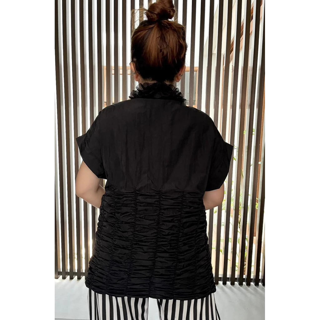 Smocked Black Kimono - Mannequin Plastic