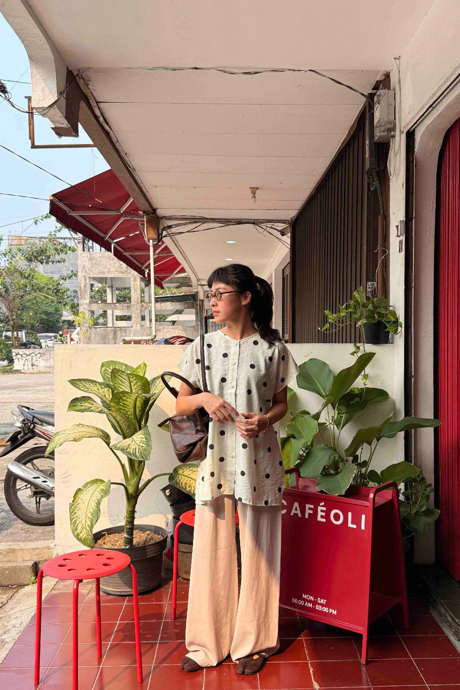 Yuna Top Polka White - Monday To Friday