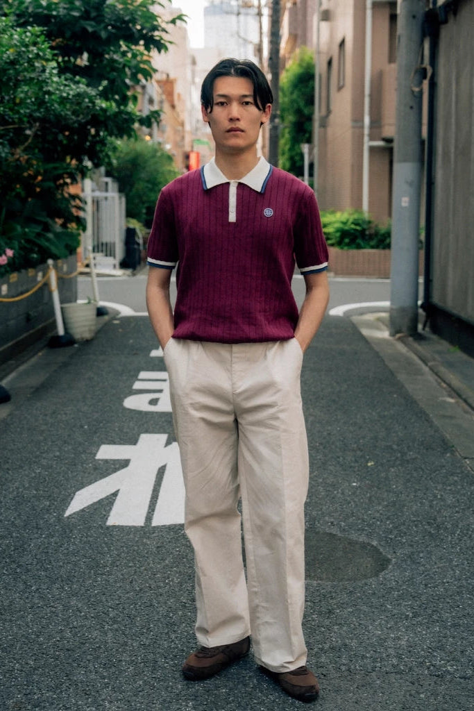 Oxford Society Weston Knit Polo Maroon - Oxford Society