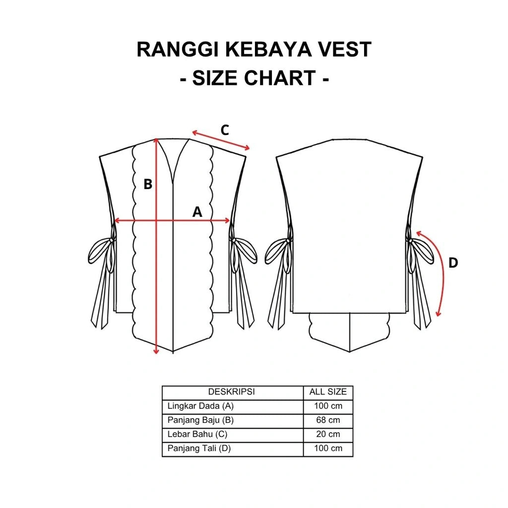 Ranggi Kebaya Vest Blue - Damakara