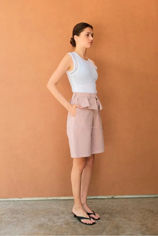 Maurice Ruffle Pants Pink - The Auctus