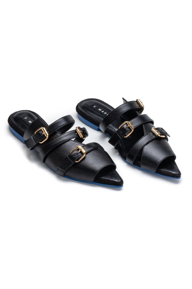 Open Toe Mules Noir Classic Blue (Outsole) - Mader