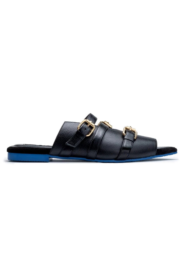Open Toe Mules Noir Classic Blue (Outsole) - Mader