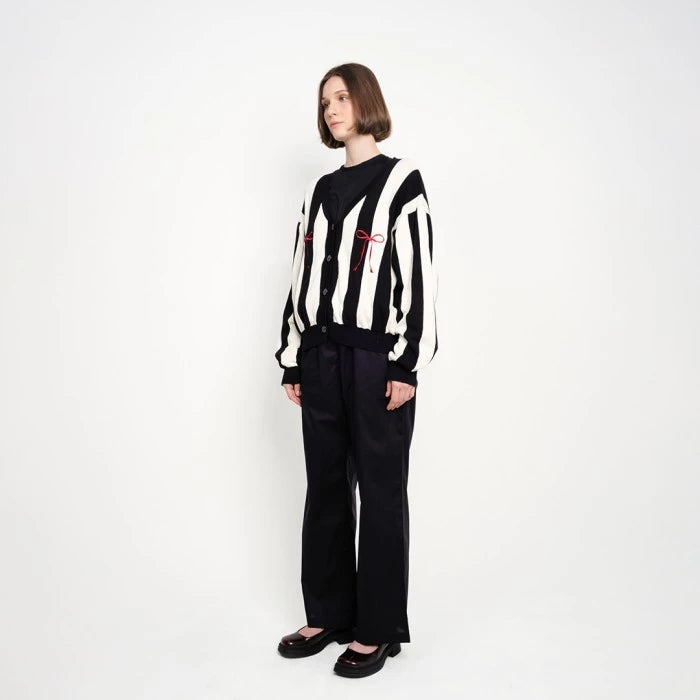 Ribbon Knit Stripes Cardigan - Argyle & Oxford