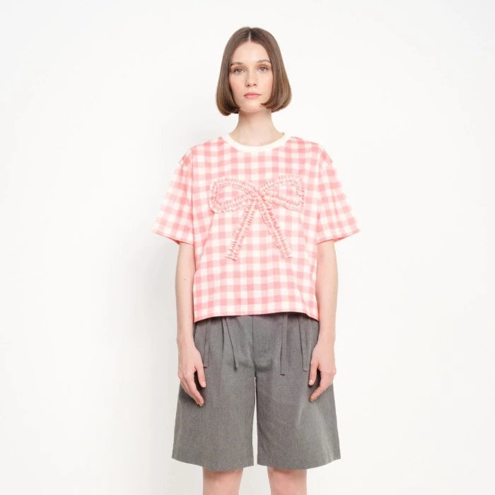 Patch Ribbon Gingham Tee - Argyle & Oxford