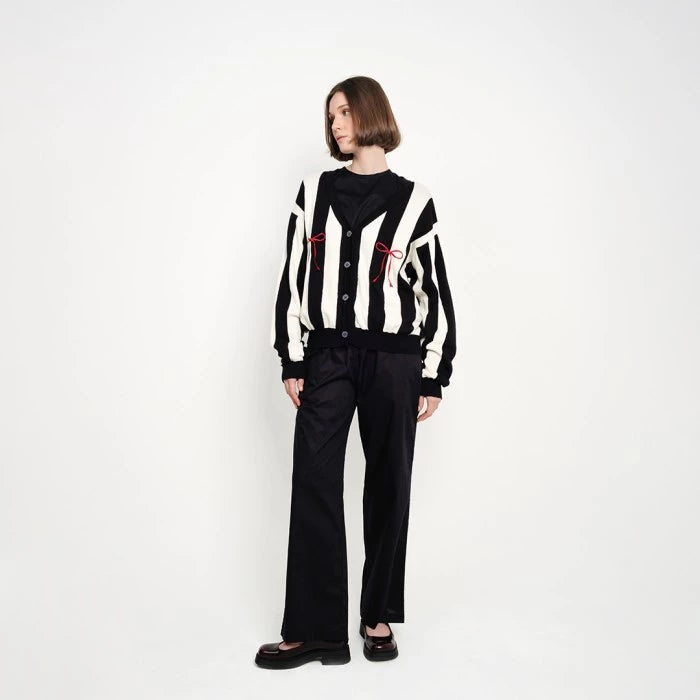 Ribbon Knit Stripes Cardigan - Argyle & Oxford