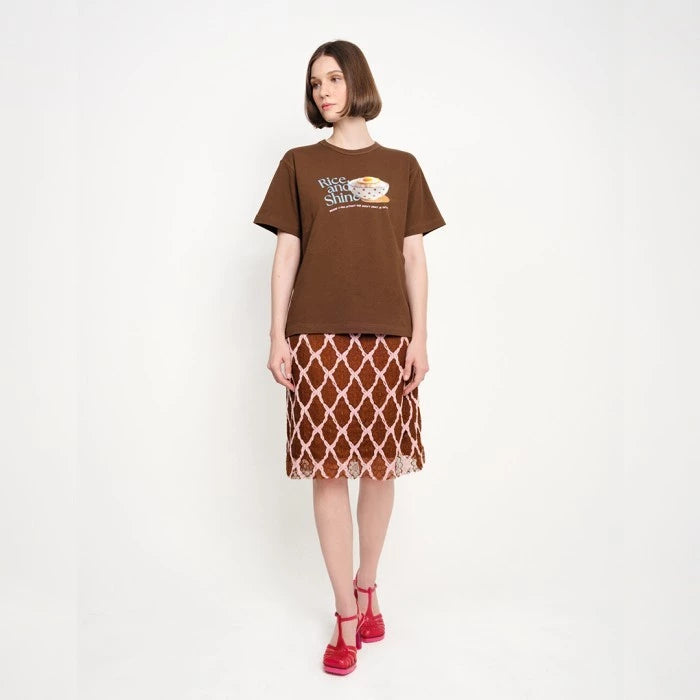 Harlequiin Lace Skirt Brown - Argyle & Oxford