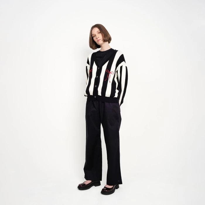 Ribbon Knit Stripes Cardigan - Argyle & Oxford