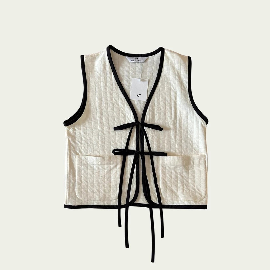 Ribbon Quilted Effect Vest - Argyle & Oxford