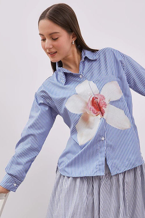Orchic Stripes Shirt Blue - Vintage House