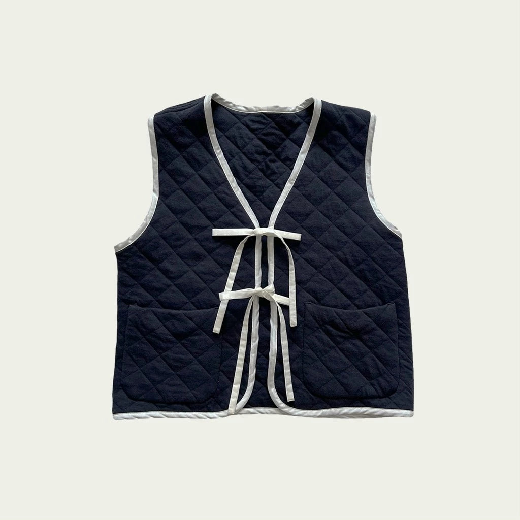 Ribbon Quilted Effect Vest - Argyle & Oxford