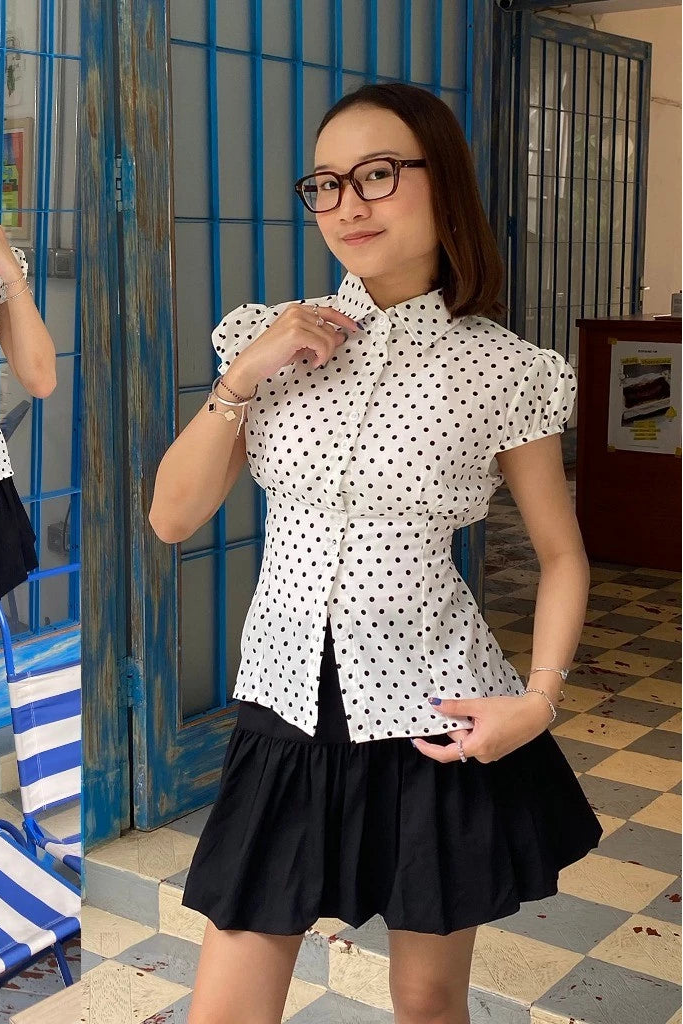 Milly Polka Short White - Bling It On