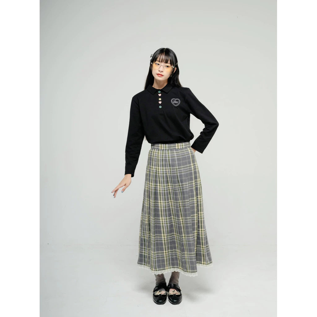 Ouka Navy Long Skirt - Tome Ame