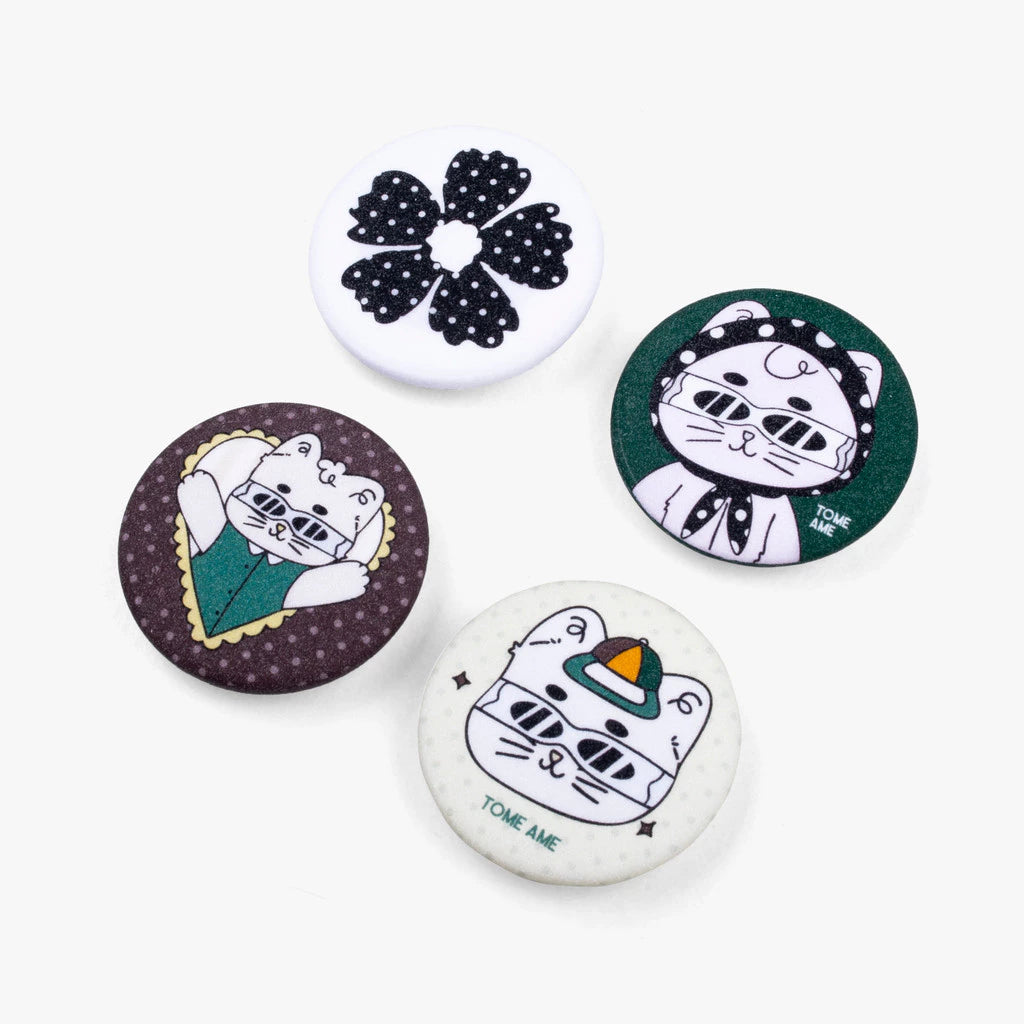 Button Pin Dots Of Me Black - Tome Ame