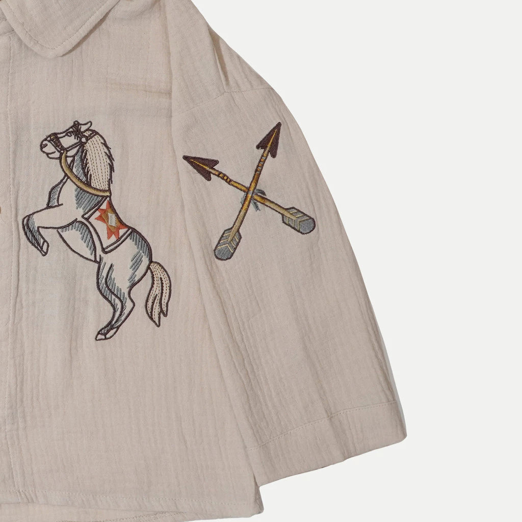 HGL Bambini - Cheval Embroidery Shirt Beige - Sabine & Heem