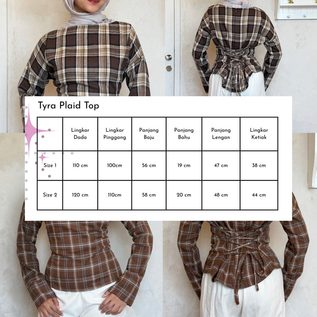 Tyra Plaid Dark Brown - Bling It On