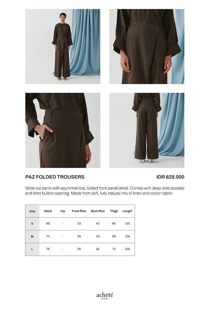 Paz Folded Trousers Wood - Acheté de Nous