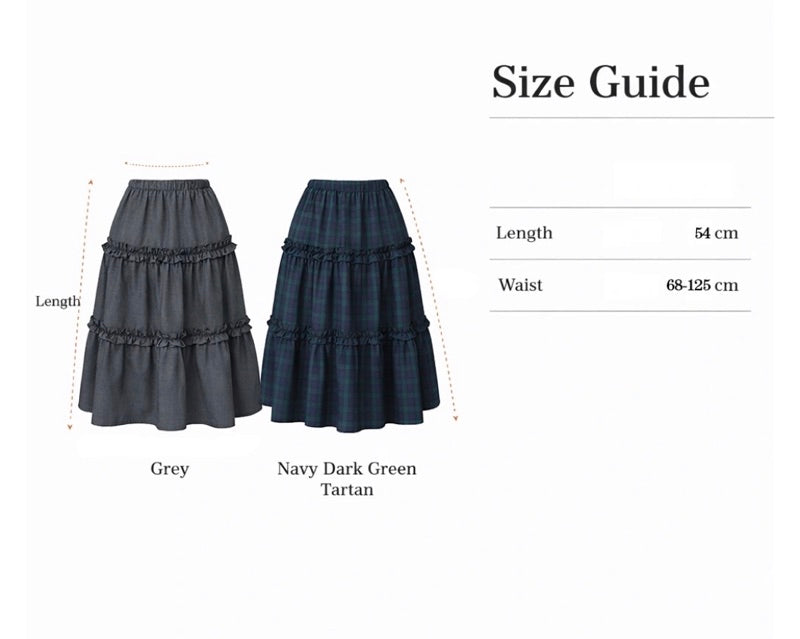 Nylon Tiered Frill Skirt Dark Green - Argyle & Oxford