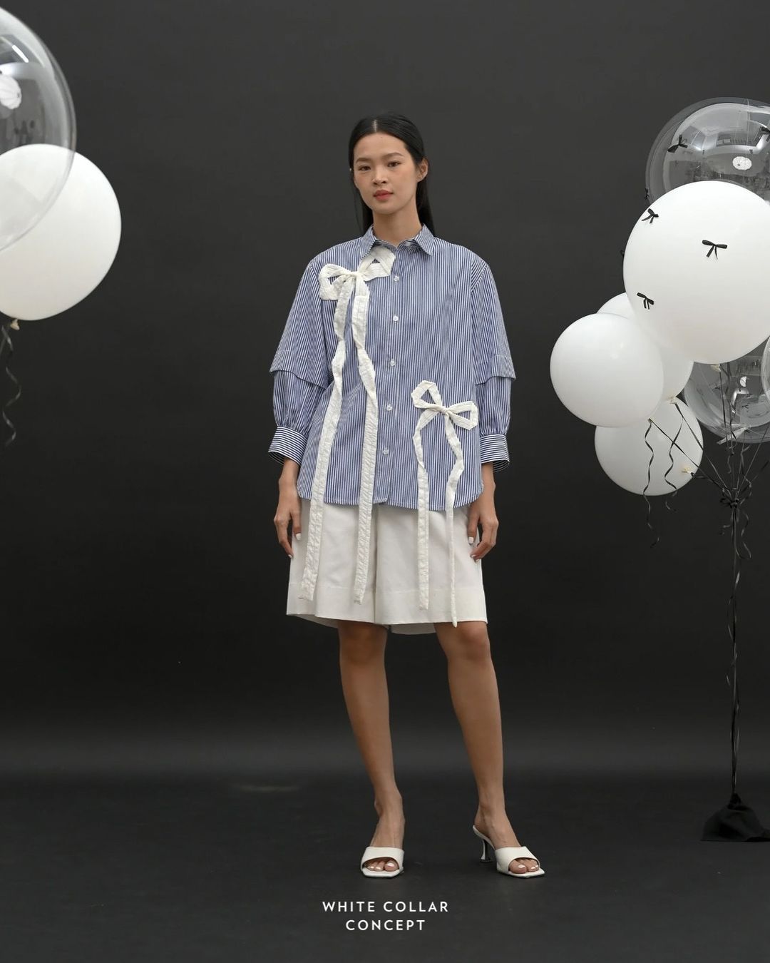 Bow Shirt -  White Collar Concept