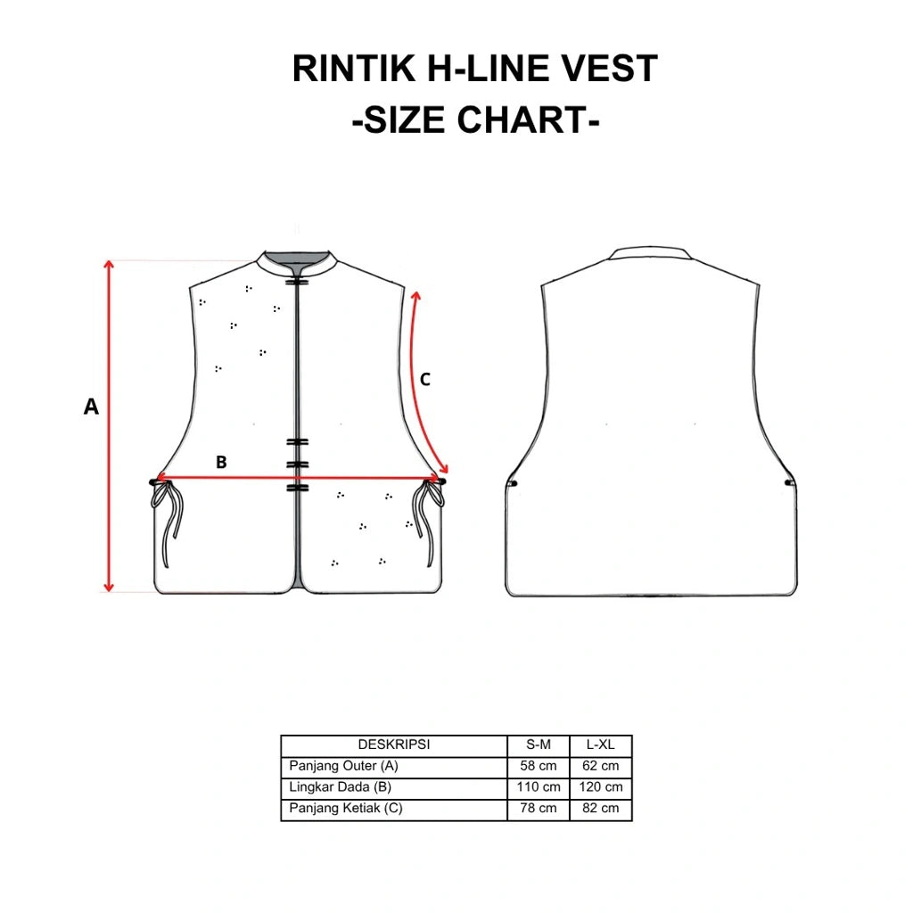 Rintik H-Line Vest Balck - Damakara