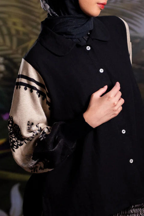 Nonaetal Celosia Whisper Knit Top Long Sleeve Black - Nona