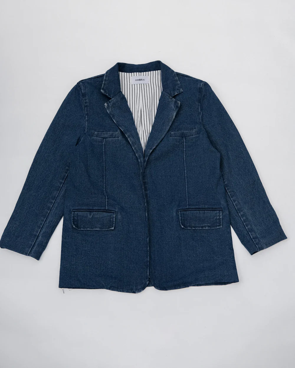 Harper Denim Blazer Dark Blue - Ambra La Moda