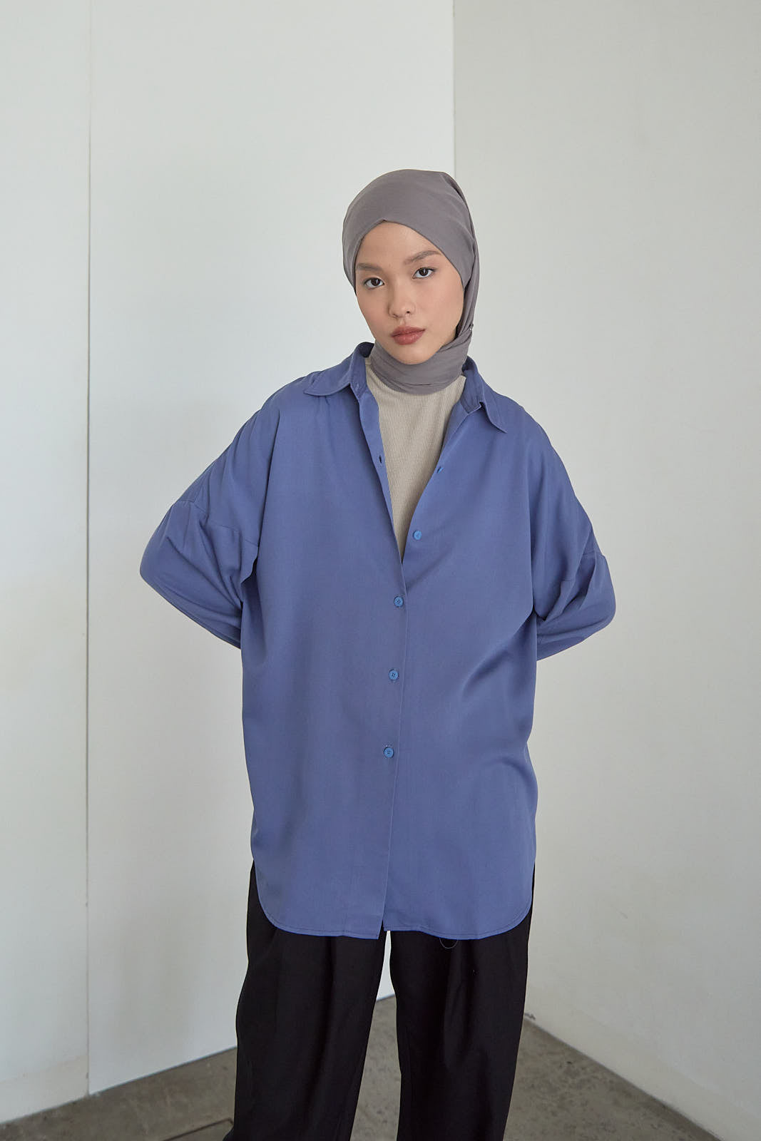 Shop At Velvet Modest Hana Shirt Coastal