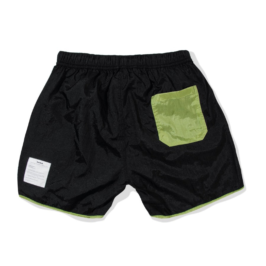 Buggy Nylon Shorts Womens Black Lime - Taka